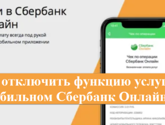 Как отключить функцию отображение сервис услуг чеки в Сбербанк Онлайн